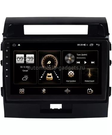 Штатная магнитола Toyota Land Cruiser 200 2007-2015 (для авто с NAVI) (черная глянцевая) Canbox H-Line 4198-1006 на Android 10 (4G-SIM, 8/128, DSP, QLed)