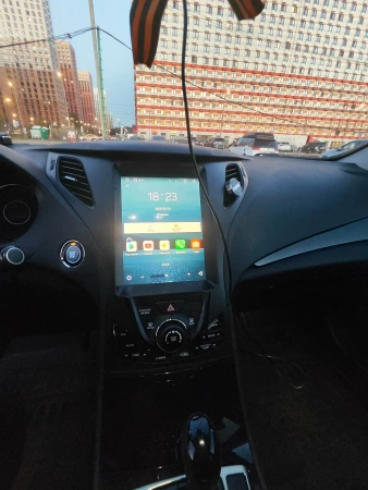 Штатное головное устройство Hyundai Grandeur 5, Azera 2 2011-2016 (черная) Canbox PRO-Line (Tesla style) 9.7 дюймов 12/256 7884-1312-105 на Android 13 (4G-SIM, DSP, QLed)