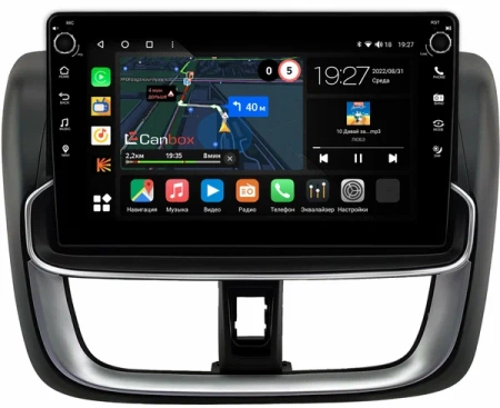 Штатная магнитола Toyota Vios 3, Yaris 3 (XP150) 2017-2022 Canbox M-Line 7805-10-0432 на Android 10 (4G-SIM, 2/32, DSP, QLed) С крутилками