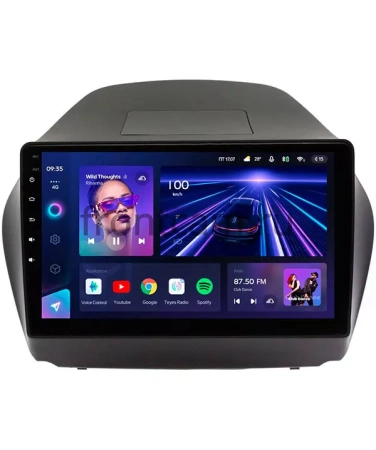 Штатное головное устройство Teyes CC3 4/64 10 дюймов RM-1042 для Hyundai ix35, Tucson 2 2009-2015 на Android 10 (4G-SIM, DSP, QLed) (для авто с камерой)