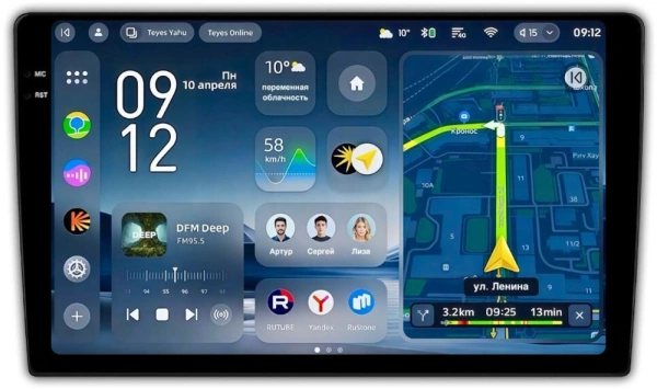 Штатное головное устройство Teyes CC4 Pro 2K 8/128 10.36 дюймов RM-10-1130 для Dodge Avenger, Caliber, Grand Caravan, Challenger, Charger, Durango, Journey, Magnum, Nitro, RAM 4 (черная) на Android 13 (4G-SIM, DSP, QLed, AI)