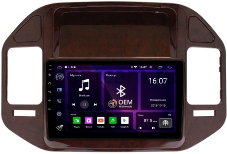 Штатная магнитола Canbox GT9-9387 для Mitsubishi Pajero 3, Montero 3 1999-2006 (дерево) на Android 10 (IPS, DSP, CarPlay)