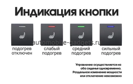 Комплект подогрева двух сидений 1 кнопка для Toyota 2018+ Ksize ZG9 Тип2
