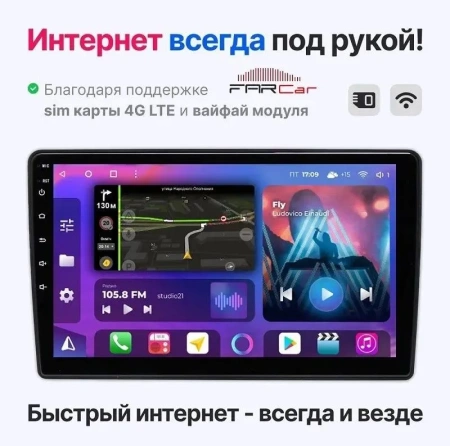 FarCar S500 (BM071) штатная магнитола для Toyota (универсальная 200*100) на Android 14 c 4GB, DSP, CarPlay, 4G