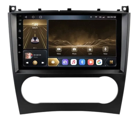 Штатная магнитола CarMedia OL-9987-KP-9009-6128-TS20 для Mercedes-Benz C (w203) 2004-2008, CLC 2008-2011, CLK (w209) 2005-2010, G (w463) 2006-2012 на Android 14 (4G-SIM, 6/128, DSP, QLed)