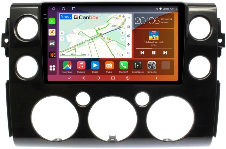 Штатная магнитола Canbox H-Line 2K 4180-9-188 для Toyota FJ Cruiser 2006-2022 (черная, глянцевая) на Android 10 (4G-SIM, 4/32, DSP, QLed)