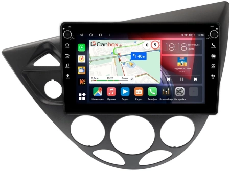 Штатная магнитола Canbox M-Line 7801-9-1716 для Ford Focus 1998-2005 (черная) на Android 10 (4G-SIM, 2/32, DSP, IPS) С крутилками