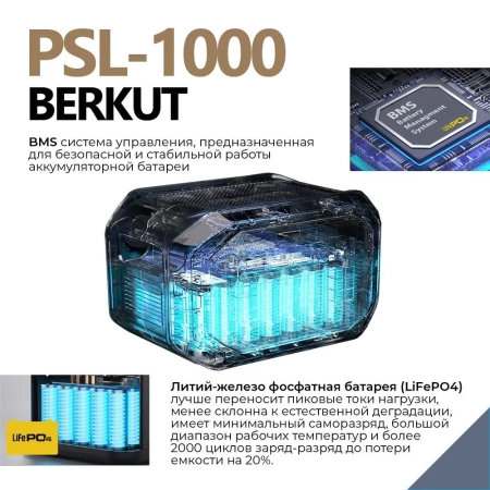 Портативная зарядная резервная батарея BERKUT PSL-1000