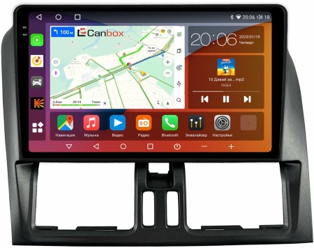 Volvo XC60 2008-2017 (матовая, темно-серая) Canbox H-Line 2K 4180-9-788 на Android 10 (4G-SIM, 4/32, DSP, QLed)