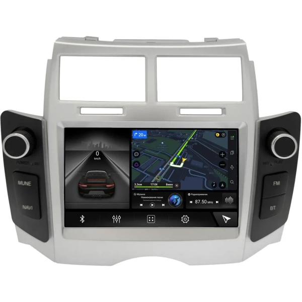 Магнитола в штатное место 2 din Toyota Vitz 2 (XP90), Yaris 2 2005-2012 Canbox EVO 5822-RP-3564-474 на Android 14 (4G-SIM, 8/256, DSP, QLed, AI, 360)