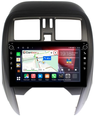 Штатная магнитола Canbox H-Line 7802-9-NI097N для Nissan March (K13) 2013-2024 на Android 10 (4G-SIM, 4/32, DSP, IPS) С крутилками