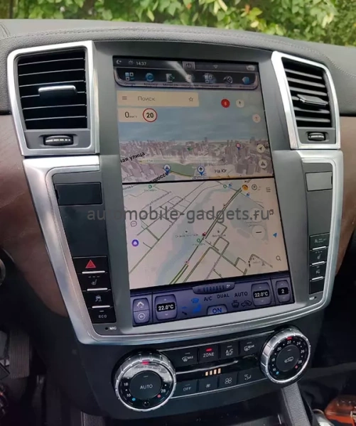 Carmedia NH-1205 ("Тесла-стиль") штатная магнитола для Mercedes-Benz ML (W166), GL (X166), 2011-2015 на Android 9.0 c 4GB