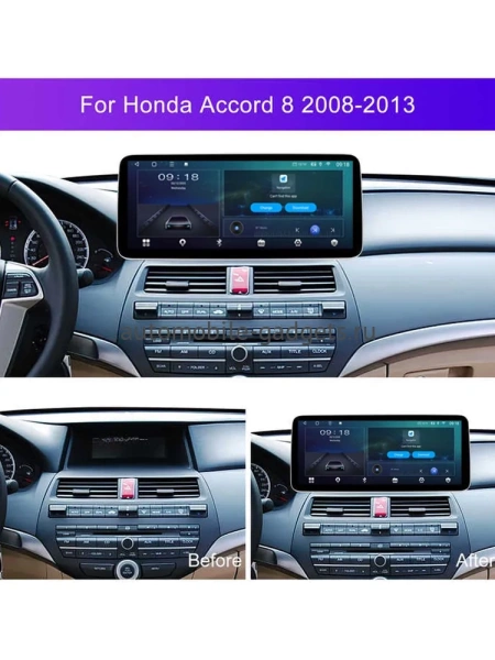 Штатная магнитола Honda Accord 8 2009-2013 12,3 дюйма Carmedia KP-1228-1051-Q на Android 12 (4G-SIM, 6/128, DSP, QLed) Mercedes Style