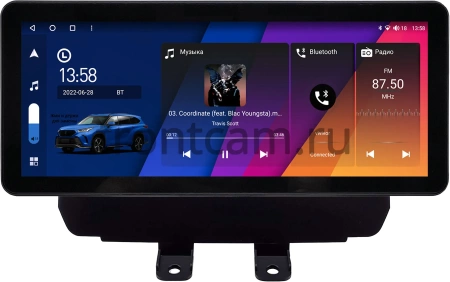 Штатная магнитола Mazda CX-3, Demio 4 (DJ), 2 (DJ) 2014-2024 12.3 дюйма Canbox GT1233-0181 на Android 10 (CarPlay, 2/32, DSP, QLed) BMW Style
