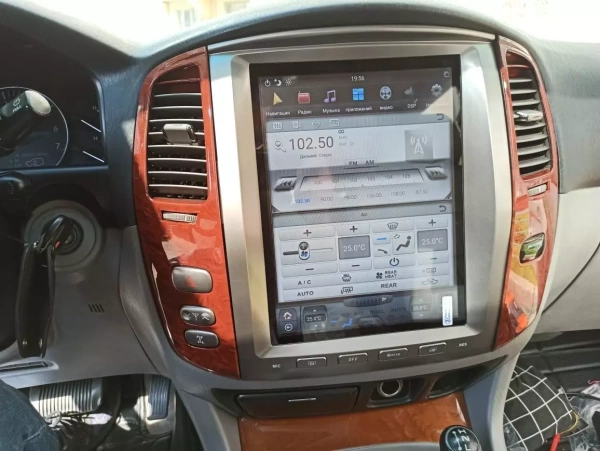 Carmedia ZF-1305W-Q6 ("Тесла-стиль") штатная магнитола для Toyota LC 100, Lexus LX 470 2002-2009 (климат на цветном экране) на Android 11 c 8GB, DSP, 4G