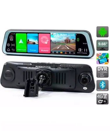 AVS0909DVR (Original mount) Зеркало заднего вида на Android 8.1 с монитором, видеорегистратором и камерой заднего вида