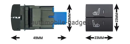 Комплект подогрева двух сидений 2 кнопки в 1 для Toyota 2018+ Ksize ZG9 Тип3