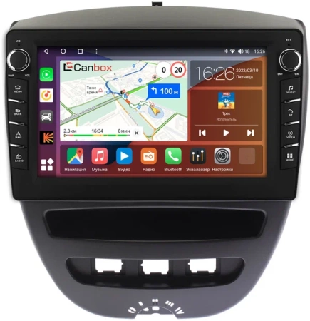 Штатная магнитола Citroen C1 2005-2014 Canbox H-Line 7836-10-1152 на Android 10 (4G-SIM, 4/32, DSP, QLed) С крутилками