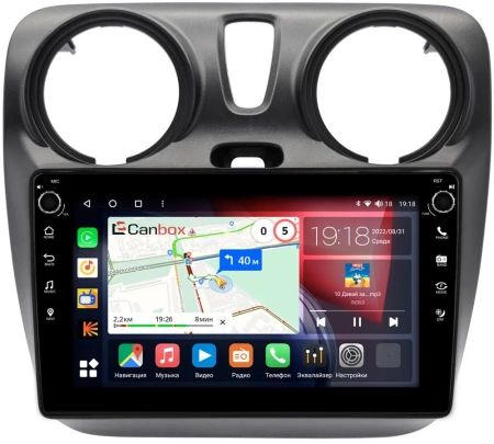 Штатная магнитола Canbox H-Line 7802-9-2819 для Renault Dokker 2012-2021 на Android 10 (4G-SIM, 4/32, DSP, IPS) С крутилками