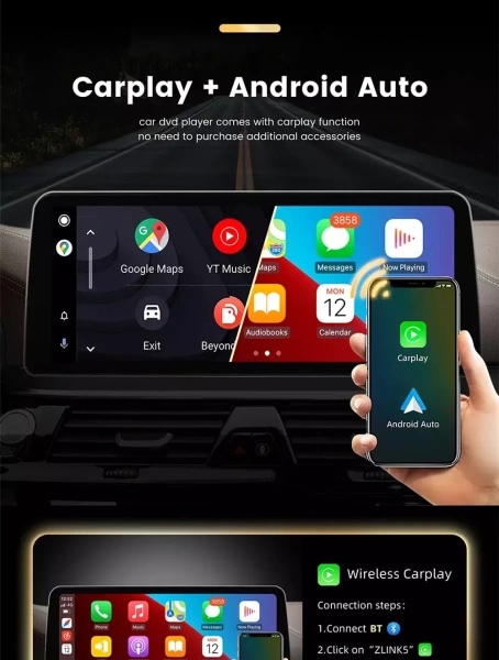 Carmedia MKD-BM001-11-16-5X-MKD-B-12-7862-612-CIC монитор 12,3" для BMW 5 Series F10, F11 (2011-2013) CIC на Android 11 с 6GB, 4G