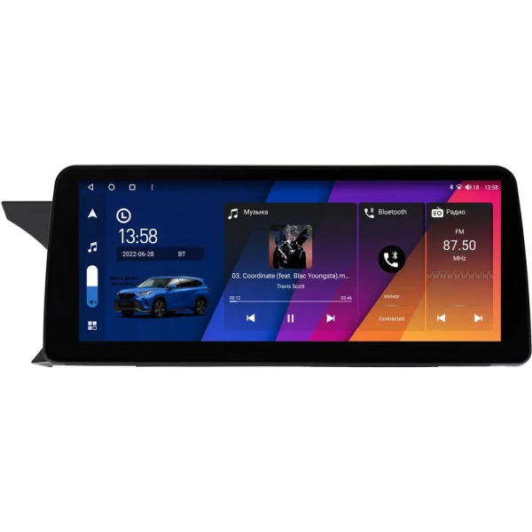 Штатная магнитола Mercedes-Benz C-klasse (w204) 2011-2015 12.3 дюйма Canbox M-Line 7812-0105 на Android 10 (4G-SIM, 4/64, DSP, QLed) BMW Style