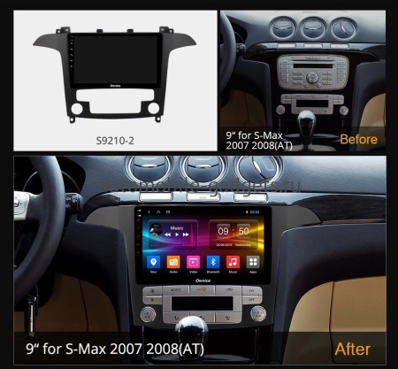 Carmedia OL-9210-2-PH-9009-6128-TS20 штатная магнитола для Ford S-Max, Galaxy 2 2006-2015 (с климат-контролем) на Android 13 c 6GB, DSP, 4G