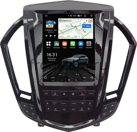 Cadillac SRX 2 2009-2016 (черная, глянцевая) Canbox (Tesla style) 9.7 дюймов 2/32 GT096-1312-85 на Android 10 (QLed, DSP, CarPlay)