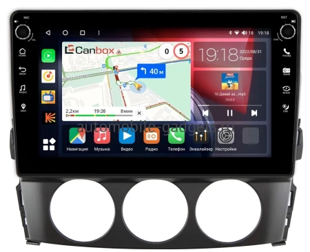 Штатная магнитола Canbox H-Line 7802-9-519 для Mazda MX-5 3 (NC) 2005-2015 на Android 10 (4G-SIM, 4/32, DSP, IPS) С крутилками