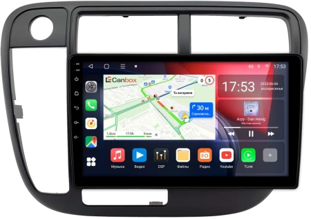 Honda Civic 6 1995-2000 (без климата, левый руль) Canbox L-Line 4169-9-0178 на Android 10 (4G-SIM, 2/32, TS18, DSP, QLed)