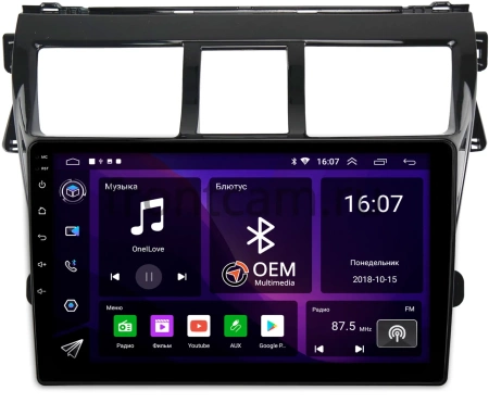 Штатная магнитола Canbox GT9-403 для Toyota Belta, Vios, Yaris sedan 2005-2012 (черная, глянцевая) на Android 10 (IPS, DSP, CarPlay)