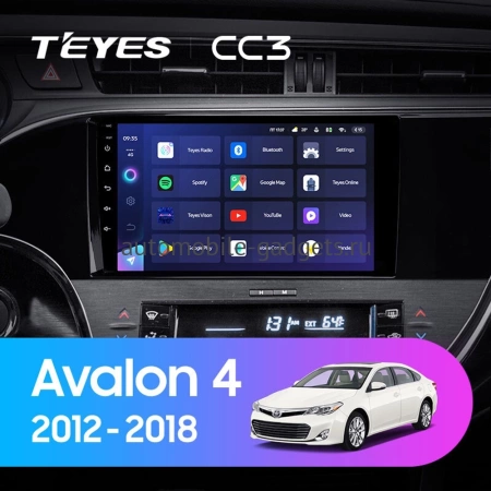 Штатное головное устройство Toyota Avalon 4 2012-2018 (глянцевая) Teyes CC3 4/32 9 дюймов RM-9-0310 на Android 10 (4G-SIM, DSP, QLed)