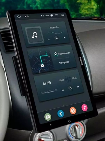 Carmedia OL-1032-1D-P6 1DIN универсальная магнитола ("Тесла-Стиль", поворотный экран) на Android 10, 4ГБ-64ГБ и встроенным DSP