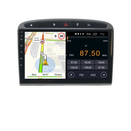 Parafar PF081FHD-G штатная магнитола для Peugeot 308 и 408 серая на Android 11 с 2GB, DSP, 4G
