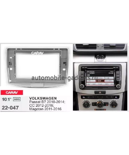 Carav 22-047 переходная рамка для установки автомагнитолы 10" в VOLKSWAGEN Passat B7 2010-2014  CC 2012-2018  Magotan 2011-2016