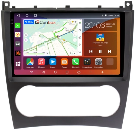 Штатная магнитола Canbox H-Line 2K 4180-9-132 для Mercedes-Benz C (w203) 2004-2008, CLC 2008-2011, CLK (w209) 2005-2010, G (w463) 2006-2012 на Android 10 (4G-SIM, 4/32, DSP, QLed)