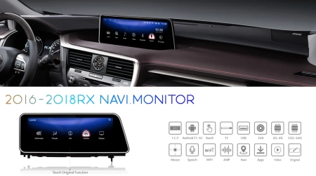 Carmedia BNR-16RXHQ монитор 12.3" для Lexus RX 2015-2019 (штатный джойстик в виде мыши) на Android 10 с 8GB, 4G