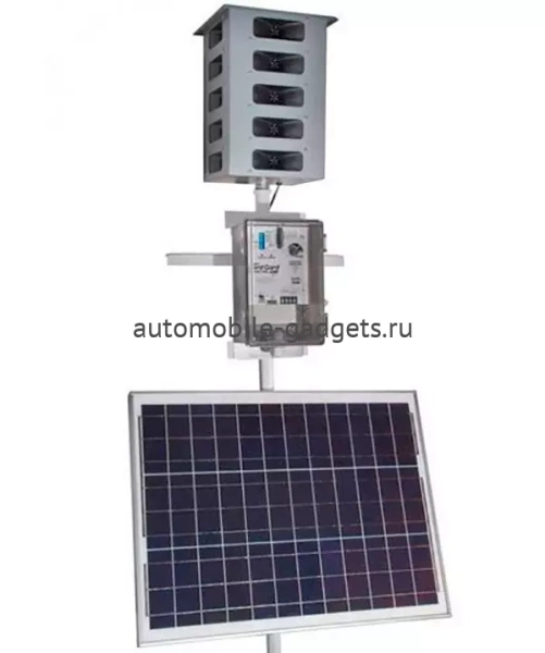 Биоакустический отпугиватель птиц "Mega Blaster PRO" с 20 выносными динамиками и солнечной панелью