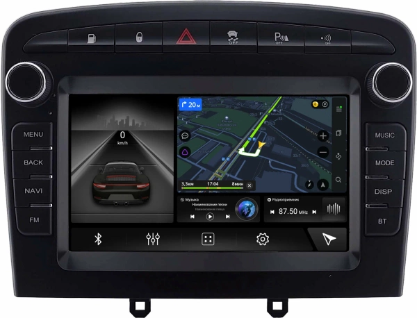 Магнитола в штатное место 2 din Peugeot 308, 408, RCZ 2007-2022 (черная, Тип 2) Canbox H-Line 4479-RP-2152-505 на Android 10 (4G-SIM, 8/128, DSP, QLed)