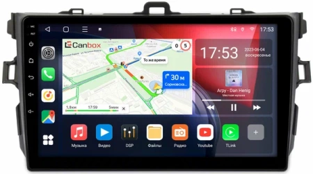 Toyota Corolla (E150) 2006-2013 (черная, без воздуховодов) Canbox L-Line 4169-9094 на Android 10 (4G-SIM, 2/32, TS18, DSP, QLed)