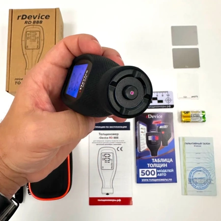 rDevice RD-888 толщиномер без кнопок, рубиновый датчик, оцинковка, магнитная шпатлевка