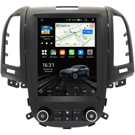 Hyundai Santa Fe 2 2005-2012 (авто с климат контролем) Canbox (Tesla style) 9.7 дюймов 2/32 GT096-1312-94 на Android 10 (QLed, DSP, CarPlay)