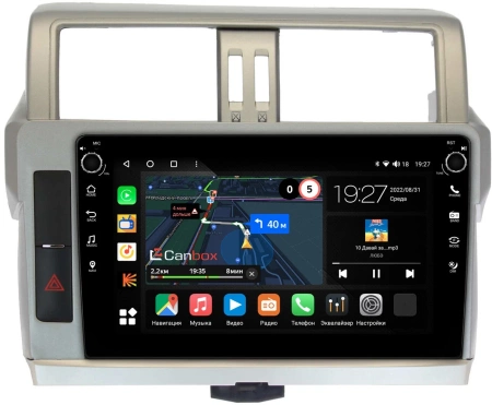 Штатная магнитола Toyota Land Cruiser Prado 150 2013-2017 (Тип 1) Canbox M-Line 7805-1057 на Android 10 (4G-SIM, 2/32, DSP, QLed) С крутилками