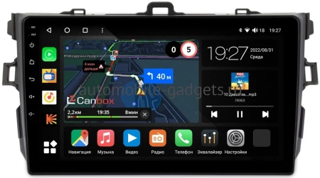 Штатная магнитола Toyota Corolla (E150) 2006-2013 (черная, без воздуховодов) Canbox M-Line 4544-9094 на Android 10 (4G-SIM, 2/32, DSP, QLed)