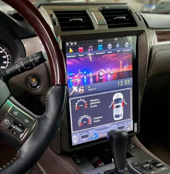 Carmedia ZF-1815-GE ("Тесла-стиль") штатная магнитола для Lexus GX 400/460 2010-2019на Android 13 c 8GB, DSP, 4G