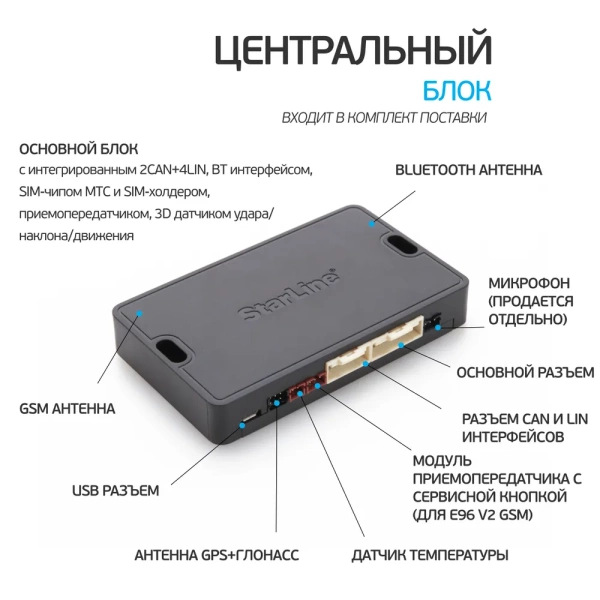 Сигнализация StarLine S66 v2 BT 2CAN+4LIN 2SIM GSM
