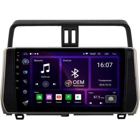 Toyota Land Cruiser Prado 150 2017-2024 (бронзовая) OEM RK10-10-0308 на Android 10 (CarPlay, AHD, 1/32) (для авто с 4 камерами)