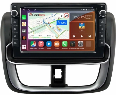 Штатная магнитола Toyota Vios 3, Yaris 3 (XP150) 2017-2022 Canbox H-Line 7827-10-0432 на Android 10 (4G-SIM, 4/64, DSP, QLed) С крутилками