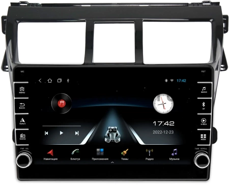 Toyota Belta, Vios, Yaris sedan 2005-2012 (черная, глянцевая) Canbox BGT9-403 2/32 на Android 10 (IPS, DSP, CarPlay)