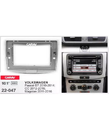 Carav 22-047 переходная рамка для установки автомагнитолы 10" в VOLKSWAGEN Passat B7 2010-2014  CC 2012-2018  Magotan 2011-2016