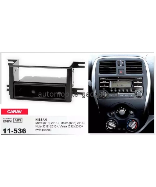 Переходная рамка CARAV 11-536 NISSAN Micra (K13) / March (K13) / Note (E12) / Versa (E12) 2013+ (с карманом)